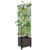 62.99IN Raised Garden Bed Planter Box with Trellis Wheels Self-Watering