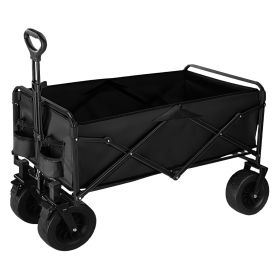 200L Collapsible Folding Wagon Cart With Drink Holders