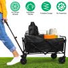 100L Collapsible Folding Wagon Cart With Adjustable Handle