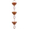 Pure Copper 8.5-Ft Rain Chain with 13 Hammered Funnel Shape Cups