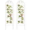 Set of 2- 6-ft Galvanized Steel Outdoor Garden Trellis in White Metal Finish