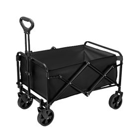 100L Collapsible Folding Wagon Cart With Adjustable Handle