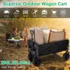 200L Collapsible Folding Wagon Cart With Drink Holders