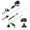4 in 1 Multi-Functional Garden Tool System with Gas Pole Saw, Hedge Trimmer, Grass Trimmer