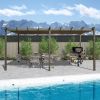 11 X 20 FT Outdoor Living Outdoor Retractable Pergola with Weather-Resistant Canopy