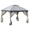 10' x 12' Outdoor Gazebo, Patio Gazebo Canopy Shelter w/ Double Vented Roof
