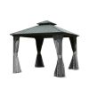 10' X 10'  Aluminum Metal Gazebo with Galvanized Steel Double Roof Canopy