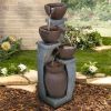 32.8" H 4-Tier Modern Outdoor Water Fountain