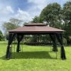 13x10 Outdoor Patio Gazebo Canopy Tent With Ventilated Double Roof