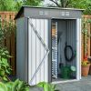 5 X 3 Ft Galvanized Metal Garden Shed With Lockable Doors