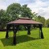 13x10 Outdoor Patio Gazebo Canopy Tent With Ventilated Double Roof