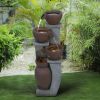 32.8" H 4-Tier Modern Outdoor Water Fountain