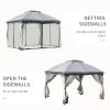 10' x 12' Outdoor Gazebo, Patio Gazebo Canopy Shelter w/ Double Vented Roof
