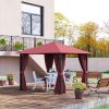 10' x 10' Patio Gazebo Aluminum Frame Outdoor Canopy Shelter with Sidewalls