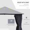 10' x 10' Patio Gazebo, Outdoor Gazebo Canopy Shelter with Netting & Curtains
