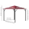 10' x 10' Patio Gazebo Aluminum Frame Outdoor Canopy Shelter with Sidewalls