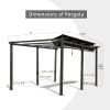11 X 16 FT Outdoor Living Outdoor Retractable Pergola with Weather-Resistant Canopy