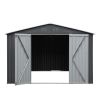 10' x 12' Galvanized Steel Metal Garden Shed with Lockable Doors