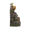 18.5x11.8x22.6" Decorative Two-Tiered Water Fountain with Woodland Animal Design