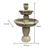 48inches Outdoor Concrete Floor Water Fountain with Submersible Electric Pump
