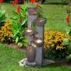 39inches Outdoor Water Fountains with LED Lights