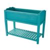 Blue Wood Raised Garden Bed; 40.2" L x 18.2" W x 32" H