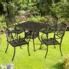 Set of 2 Cast Aluminum Patio Dining Chairs
