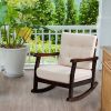 Wood Rocking Chair with Detachable Washable Cushions