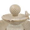 Decorative Two-Tiered White Outdoor Water Fountain
