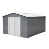 10' x 12' Galvanized Steel Metal Garden Shed with Lockable Doors