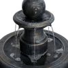 45.2inches High Concrete Outdoor Waterfall Fountain with Pump