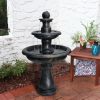 45.2inches High Concrete Outdoor Waterfall Fountain with Pump