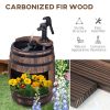 Water Fountain Wood and Metal Rustic Apple Barrel Pump