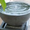 35.5" Polyresin Gray Zen Bowl Water Fountain