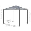 10' x 10' Patio Gazebo, Outdoor Gazebo Canopy Shelter with Netting & Curtains