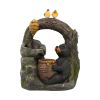 18.5x11.8x22.6" Decorative Two-Tiered Water Fountain with Woodland Animal Design