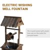 Wooden Wishing Well Fountain with Adjustable Water Flow Rate