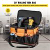 Tool Bag  17 Pockets Rolling Tool Bag with Two 2.56in Wheels