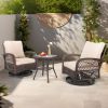 3 Pieces Patio Furniture Set, Outdoor Swivel Gliders Rocker