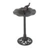 Lancaster Outdoor Aluminum and Iron Top Bird Bath with Iron Base, Bronze