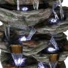 47.2inches Rock Outdoor Water Fountain with Led Lights