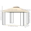 10' x 10'  Double Roof Outdoor Gazebo Canopy Shelter with Tree Motifs Corner Frame
