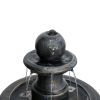 45.2inches High Concrete Outdoor Waterfall Fountain with Pump