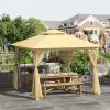 10' x 10'  Double Roof Outdoor Gazebo Canopy Shelter with Tree Motifs Corner Frame