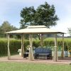 10' x 13' Patio Gazebo, Outdoor Gazebo Canopy Shelter with Curtains, Vented Roof