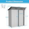 5 X 3 Ft Galvanized Metal Garden Shed With Lockable Doors