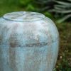 19.5x19.5x32.5" Heavy Outdoor Cement Fountain Antique Blue
