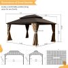 12' X 14' Hardtop Gazebo with Galvanized Steel Double Roof Canopy