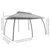 Outdoor Patio Gazebo 10' x 20' Gazebo Canopy Shelter with Netting Beige-AS