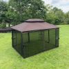 13x10 Outdoor Patio Gazebo Canopy Tent With Ventilated Double Roof